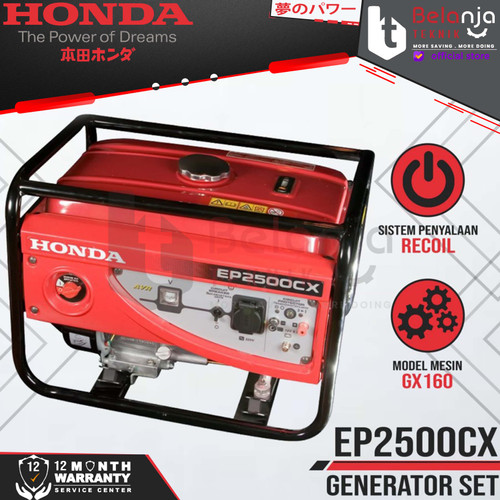 Honda Generator Set Bensin EP 2500 CX Mesin Genset 2200 Watt EP2500CX