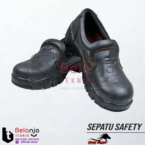 Steel Horse Sepatu Safety Sepatu Proyek S-136 Safety Shoes Brown Ori