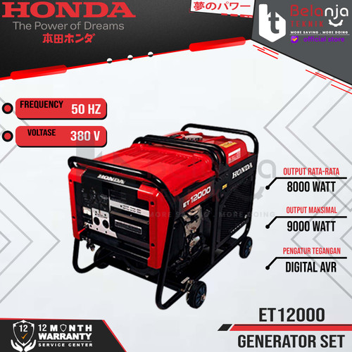 Honda Generator Set ET 12000 Mesin Genset Bensin ET12000 9000 Watt