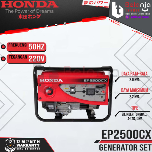 Honda Generator Set Bensin EP 2500 CX Mesin Genset 2200 Watt EP2500CX