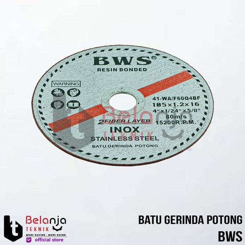 BWS Cutting Wheels Metal Stainless 4" Inch X 1.2MM Mata Potong Gerinda