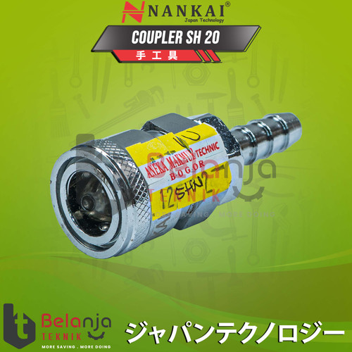 Nankai Coupler SH 20 Sambungan Selang Kompresor Recoil Cuk Kopler 1/4"