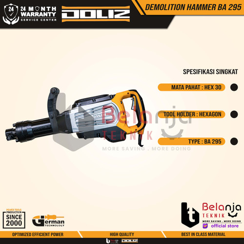 Doliz Demolition Hammer BA 295 1400 Watt Mesin Bobok Beton HEX 95 J
