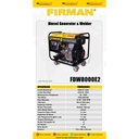 Firman Generator Diesel FDW 8000 E2 4200 Watt Mesin Genset 1 Phase