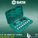 Sata Kunci Shock Set 6 PT 3/8" Inch 8-19 MM 14 Pcs Rachet Sock 09523