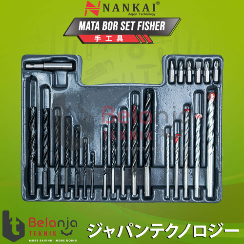Nankai Mata Bor Set Fisher Besi Beton Kayu Mata Obeng Kombinasi 300Pcs