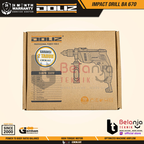 Doliz Impact Drill Variable Speed BA670 550W Mesin Bor Beton 13MM