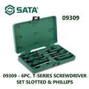Sata T-Series Combination Screwdriver Set 6 PCS Obeng Magnet 09309