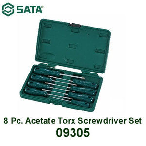 Sata Acetate Torx Screwdriver Set Box 8 PCS Obeng Set A Series 09305