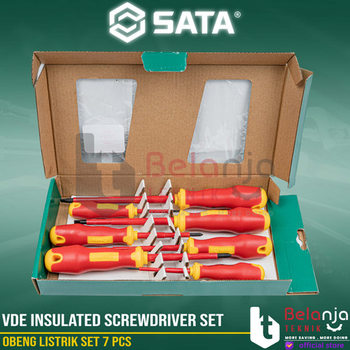 Sata VDE Insulated Screwdriver Set 7PCS Obeng Listrik Plus Minus 09303