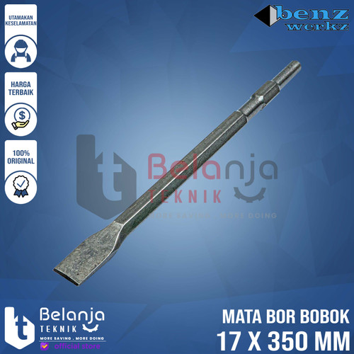 Benz Mata Bor Pahat Bobok Tembok Hex 17 Flat Chise 17 X 350 MM Langsol