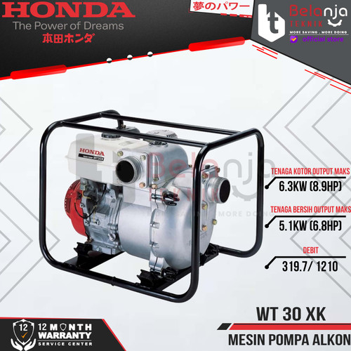 Honda Mesin Pompa Lumpur Bensin WT 30 XK 3 Inch Pompa Air Irigasi 3"