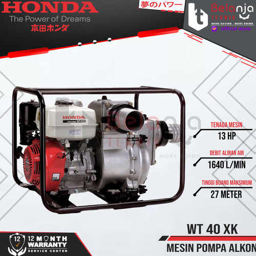 Honda Pompa Air Irigasi Bensin WT 40 XK3 Pompa Lumpur WT 40 XK 4 Inch