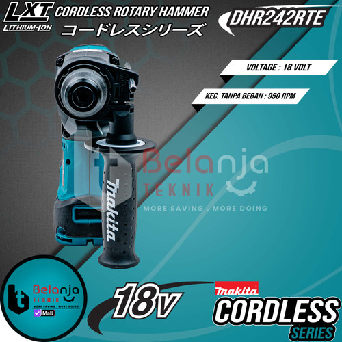 Makita Mesin Bor Baterai Cordless DHR242 RTE Rotary Hammer DHR 242 SET