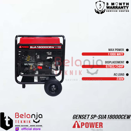 AIPower Genset SP-SUA18000CEW Generator Bensin 11000 W E-Starting