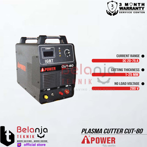 AIPower Mesin Pemotong Plasma Cutter Cut-80 Full Bridge IGBT 380 V