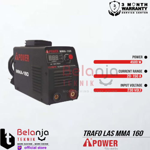 AIPower Mesin Trafo Las DC Inverter MMA 160 Travo Las IGBT 4500 Watt