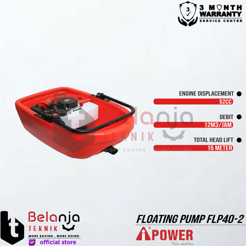 AIPower Floating Pump FLP40-2 Pompa Air Apung Irigasi 52 CC Alkon Arit