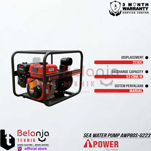AIPower Pompa Irigasi Air Laut AWP80S-G223 3 Inch Sea Water Pump 3" In