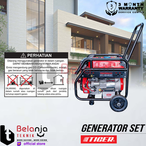 Tiger Generator Set Bensin TGR 5000 2500 Watt Genset Recoil TGR5000