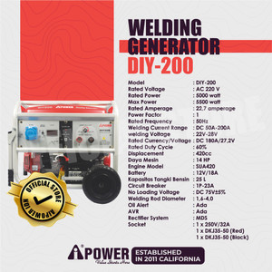 AIPower Genset DIY200 Generator Bensin 5500 Watt Manual Starting