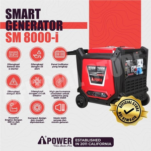 AIPower Genset SM8000I Generator Bensin 8000 Watt Manual Starting