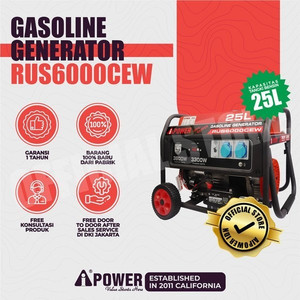 AIPower Genset RUS6000CEW Generator Bensin 3800 Watt Manual Starting