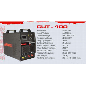 AIPower Mesin Pemotong Plasma Cutter Cut-100 Full Bridge IGBT 380 V