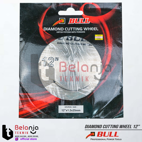Bull Diamond Cutting Wheel 12 Inch as 1 Inch Mata Potong Batu 12" In