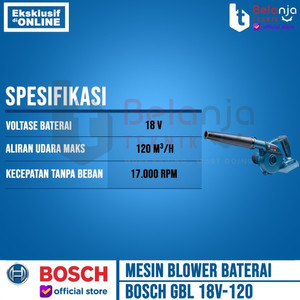 Bosch Mesin Hand Blower Cordless GBL 18V-120 + Baterai Procore 4 AH