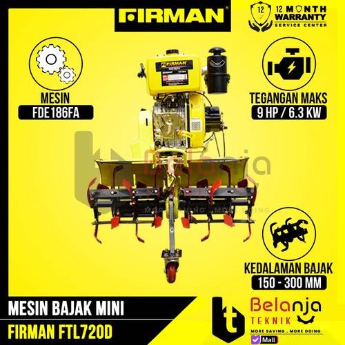 Firman Mesin bajak FTL 720 D Tiller Cultivator Diesel Engine FTL720D