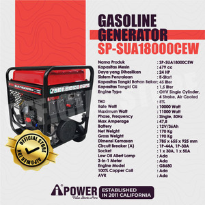AIPower Genset SP-SUA18000CEW Generator Bensin 11000 W E-Starting