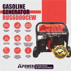 AIPower Genset RUS6000CEW Generator Bensin 3800 Watt Manual Starting