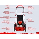 AIPower Mesin Potong Rumput Dorong LMA18P 4 Tak 18 Inch Lawn Mower