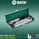 Sata Kunci L Pendek Jumbo Set 14 PCS 09141 Ball Point Hex Key 1-17 MM