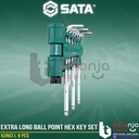 Sata Kunci L 09124 PCS Extra Long Ball Point Hex Key Set Torque Handle