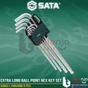 Sata KUNCI L Panjang 09101A 9 PCS Extra Long Ball Point Hex Key Set