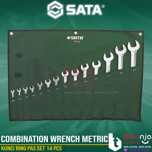 Sata Kunci Ring Pas Set 14 PCS 09062 Combination Wrench Metric 10-32MM