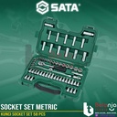 Sata Kunci Socket Set 58 PCS 3/8 Inch 09004 DR 6 PT Socket Set Metric
