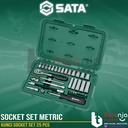 Sata Kunci Socket Set 25 PCS 1/4 Inch 09001 DR 6 PT Socket Set Metric