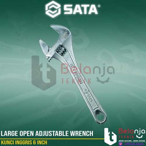 Sata Large Open Adjustable Wrench 6 Inch 05301 Kunci Inggris Baco 6"