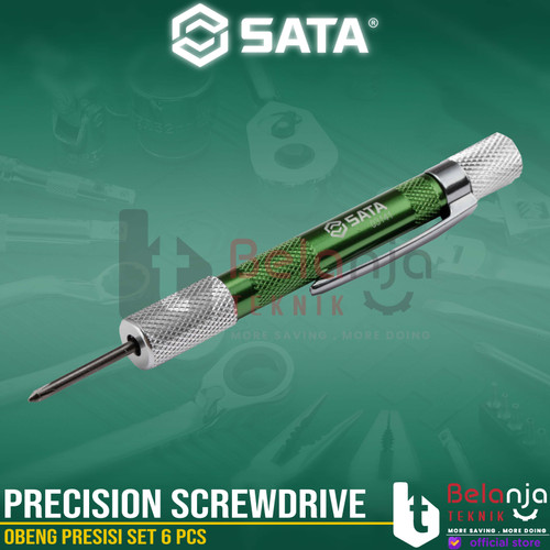 Sata Precision Screwdrive Set 6 PCS SL- & PH+ 03141 Obeng Presisi Set