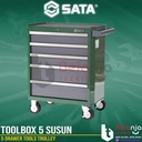 Sata Toolbox Laci Perkakas Susun 5 Drawer Tools Trolley Trolly 95121