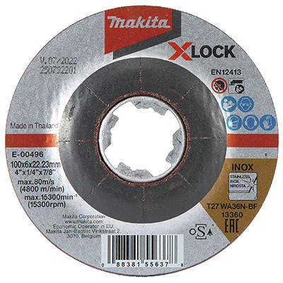 Makita Grinding Wheel Xlock Stainless 4 Inch X 6 MM Mata Gerinda Poles