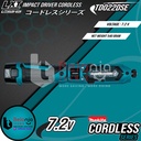 Makita Mesin Obeng Baterai TD022 DSE Impact Driver Cordless 7.2V SET