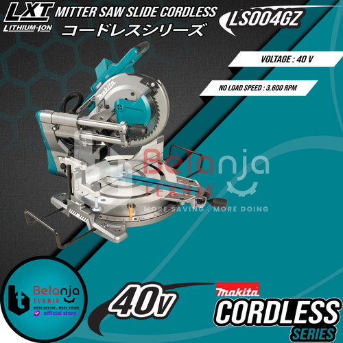 Makita Mesin Gergaji Potong Kayu LS004GZ 40V Mitter Saw Slide Cordless
