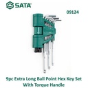 Sata Kunci L 09124 PCS Extra Long Ball Point Hex Key Set Torque Handle