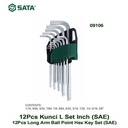 Sata Kunci L Panjang Ballpoint Ball Point Hex Key Long 12 PCS 09106
