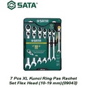 Sata Kunci Ring Pas Rachet Set 7 Pcs XL Flex Head 09043 10-19 MM CRV