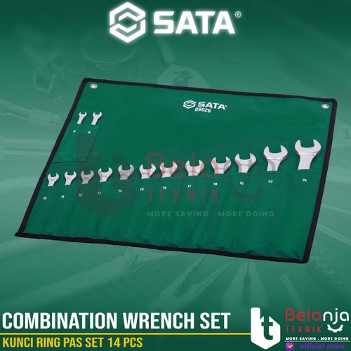Sata Kunci Ring Pas Set 14 PCS 09026 Combination Wrench Metric 8-24 MM